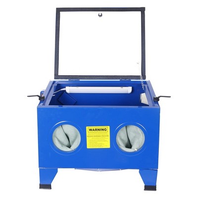 Sandblast Cabinet Long-Lasting Sand Blasting Machine Portable Sandblasting Cabinet Kit 80 PSI Abrasive Blasting Cabinet 25 Gallons Large Capacity