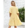 LXT- Maternity Dress Womens Casual Babydoll Dress Ruffle Short Sleeve V Neck Floral Printed Flowy Mini Short Tunic Dress - 2 of 4