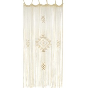 Aoibox Handmade Ivory Macrame Curtain 35" W x 74" L, Boho Style for Bedroom, Living Room, Doorway, Wedding Backdrop, Wall Hanging - 1 of 4