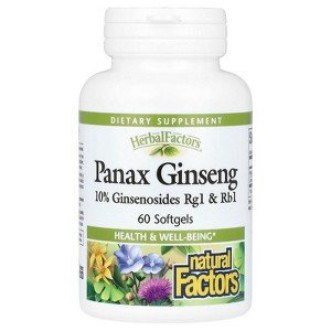 Natural Factors HerbalFactors, Panax Ginseng, 100 mg, 60 Softgels - 1 of 2