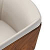 ARTPLAN Mid Century Modern Dining Chair Set of 2,Faux Leather Uphoolsted Accent Arm Chair,Walnut with Beech Feet for Dining Room/Home Office - 3 of 4
