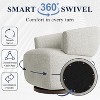 Heynemo Swivel Barrel Chair, Fully Assembled Accent Lounge Sofa with 360-Degree Base, Round Club Chair for Living Room, Bedroom, Office, Ivory - 2 of 4