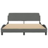vidaXL Elegant Dark Gray Fabric Double Bed Frame with Headboard - 59.8"x79.9" - Modern Bedroom Furniture with Durable Plywood Slats - 3 of 4