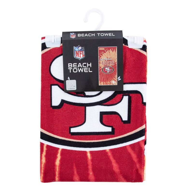 NFL San Francisco 49ers Pyschedelic Beach Towel, 4 of 7
