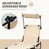 CAVINAS 2PC Reclining Oxford Beach Chair with Adjustable Sunshade,5-Position Oxford Lounge Chair for Outdoor,Lawn,Backyard - 3 of 4