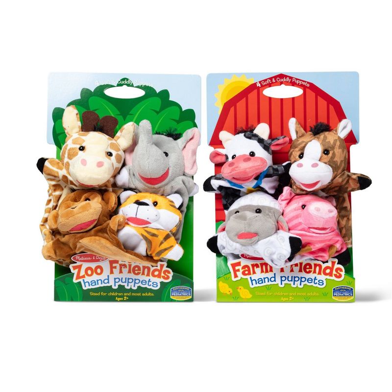 Melissa &#38; Doug Animal Hand Puppets (Set of 2, 4 animals in each) - Zoo Friends and Farm Friends, 4 of 11