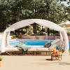 Suki PE Wicker Patio Daybed with Curtain for 2-person, Sunbed with Adjustable Recliners, Cushion and Colorful Pillow, Outdoor Furniture-Maison Boucle - 2 of 4