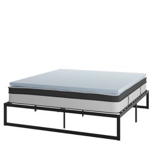 Emma and Oliver Complete Bed Set: Metal Platform Frame; Hybrid Pocket Spring Mattress in a Box and Cool Gel Memory Foam Topper - 1 of 4