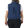 Women's Plus Size Collared Neck Sleeveless Button Down Cropped Jean Denim Vests with Pockets - Agnes Orinda - 4 of 4