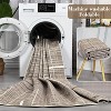 Acekool Washable Area Rug 【size】, Modern Abstract Non Slip Low Pile Thin Living Room Bedroom Carpet, Lightweight Soft Floor Mat, Rice - 4 of 4