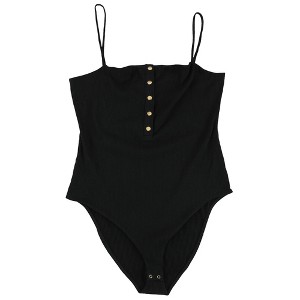 bar III Womens Ribbed Bodysuit Jumpsuit - 1 of 2