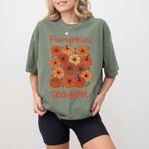 Simply Sage Market Pumpkin Season Floral Garment Dyed Tee - 1 of 4