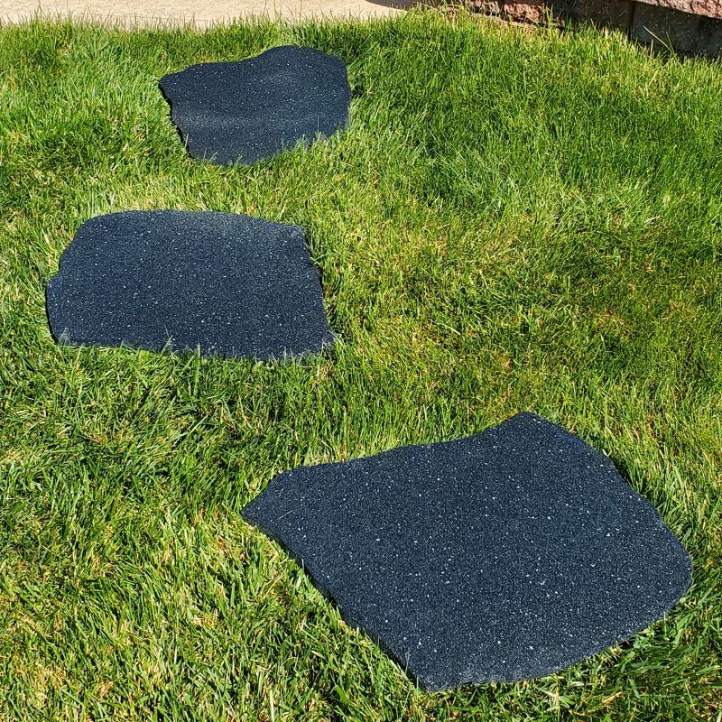 Flexon Rubber Slate Decorative Lawn and Garden Stepping Stones - Set of 3, 3 of 4