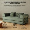 75'' Memory Foam Faux Fur 2-in-1 Foldable Boneless Sofa Bed with 2 Pillows - 2 of 4