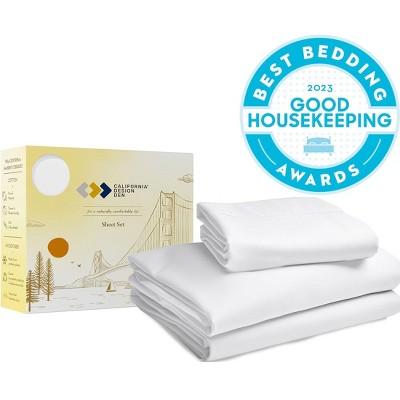 California King Bright White Satin Microfiber Sheet Set