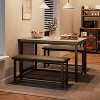 Dining Table Set for 4, Kitchen Table with 2 Upholstered Benches, 3-Piece Dining Set for Kitchen, Apartment, Small Spaces - 4 of 4