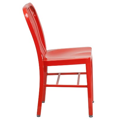 Stamford Red Steel Armless Indoor/Outdoor Dining Chair