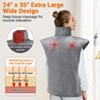 Heating Pad for Neck and Shoulders and Back,Vibrating Heating Pad for Back,Heating Pad with Massager, 24"×33",2 Heat Levels+4 Massage Modes - 2 of 4