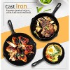 Attop Kitchen Cast iron Skillets 3 Piece Set, Chefs Pan, Pre Seasoned Cast iron Skillets, 6, 8 & 10 Inches Black - 3 of 4