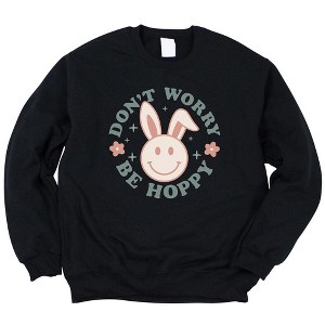 Simply Sage Market Women's Graphic Sweatshirt Be Hoppy Smiley Face - 1 of 3