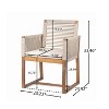 CAVINAS Patio Seating Sets of 2, Acacia Wood Patio Armchair with Rope Design Back and Arms and Washable Cushion, for Poolside, Garden, Black - 2 of 4