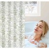 LunaLulinlk Fabric Shower Curtain, Green Floral Bathroom Shower Curtains with Hooks - 4 of 4