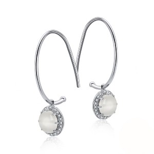 Drop Hook Earrings for Women Sterling Silver Cubic Zirconia Charm Ginger Lyne Collection - 1 of 4