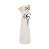 Sagebrook Home Cat with Glasses Sculpture - Contemporary Ceramic White Cat Statue with Black and Beige Accents for Home - 2 of 4