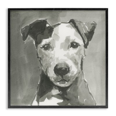 Stupell Industries Muted Dog with Quiet Expression, 17" x 17"