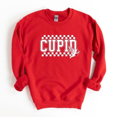 Simply Sage Market Women's Graphic Sweatshirt Cupid Varsity Checkered
