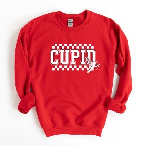 Simply Sage Market Women's Graphic Sweatshirt Cupid Varsity Checkered - 1 of 3