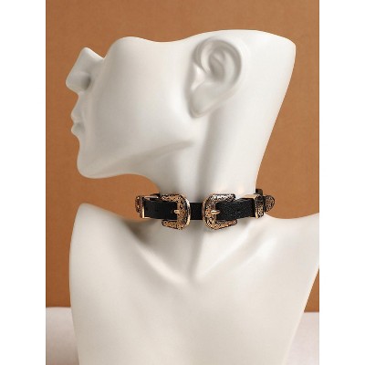Women's The Howdy Choker Necklace - Antique Gold