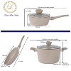 Lorren Home Trends Cookware Set, Beige Granite, Non-Stick Coating, 10-Inch Fry Pan, 5-Quart and 1.6-Quart Pot with Glass Lid, 5-Piece - 2 of 4