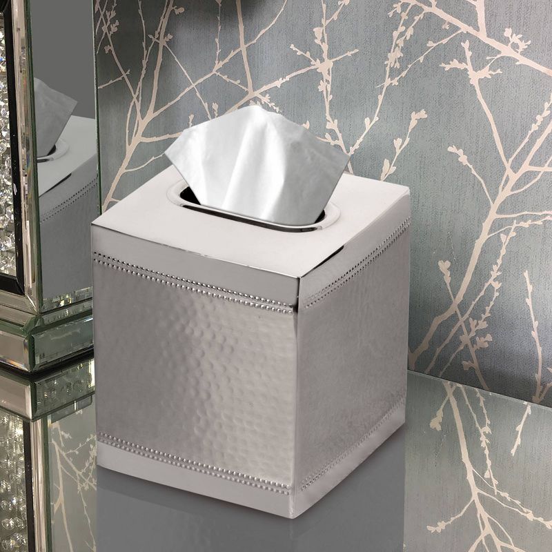 Square Metal Paper Facial Tissue Box Cover - Nu Steel, 6 of 7
