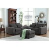 TiramisuBest Dark Gray Linen Blend Sectional Sofa with 2 Ottomans, Modular 3-Piece Sofa Set for Living Room, Lounge, or Family Room - 2 of 4