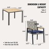 5-Piece Outdoor Patio Rattan Dining Set with Stackable Chairs, 35" Acacia Wood Table Top with Umbrella Hole - 3 of 4