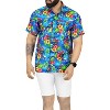 LA LEELA Mens Hawaiian Shirts Short Sleeve Button Down Shirt Men's Shirts Casual Beach Vacation Hawaii Island Shirts for Men Funny M Twin Parrots Blue - 2 of 4