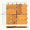 Racxily 11.8"x11.8" Natural Acacia Deck Tiles - Interlocking A+ Grade Acacia Tiles for Garden, Balcony, Indoor/Outdoor Use - 4 of 4