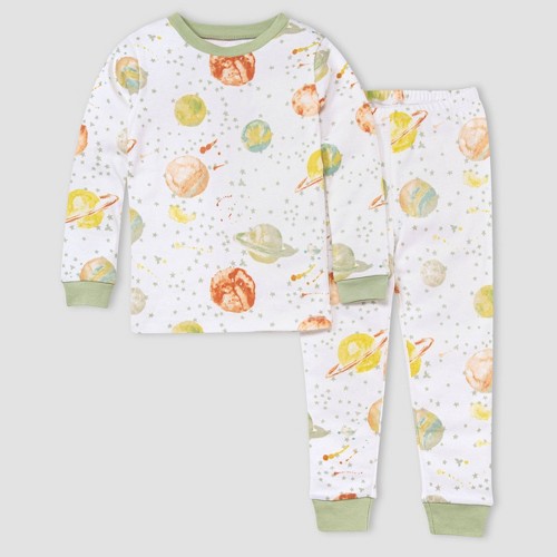 Burt's Bees Baby Boys' 2 piece Starry Galaxy Organic Cotton Long Sleeve Pajama Set