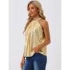 INSPIRE CHIC Women's Party Club Sparkle Sequin Sleeveless Halter Tops - 4 of 4