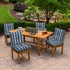 ARDEN Plush Modern Tufted Polyfill Dining Chair Cushion, Set of 2, 21 x 40, Water repellent, Fade Resistant 21 x 40, Sapphire Aurora Blue Stripe - 3 of 4