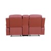 MAYEERTY Power Reclining Loveseat, Electric 2-Seat Leather Recliner with Storage & Cup Holders for Living Room, Red - 4 of 4