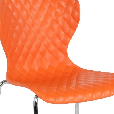 Lowell Orange Metal Stacking Dining Chair