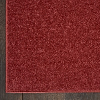 Brick Red Solid Synthetic 5' x 7' Easy Care Indoor/Outdoor Rug