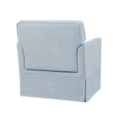 Light Blue Barrel Accent Chair with Microfiber Upholstery