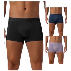 INSPIRE CHIC Men's 3 Pack Elastic Waist Solid Color Basic Boxer Briefs - 1 of 4
