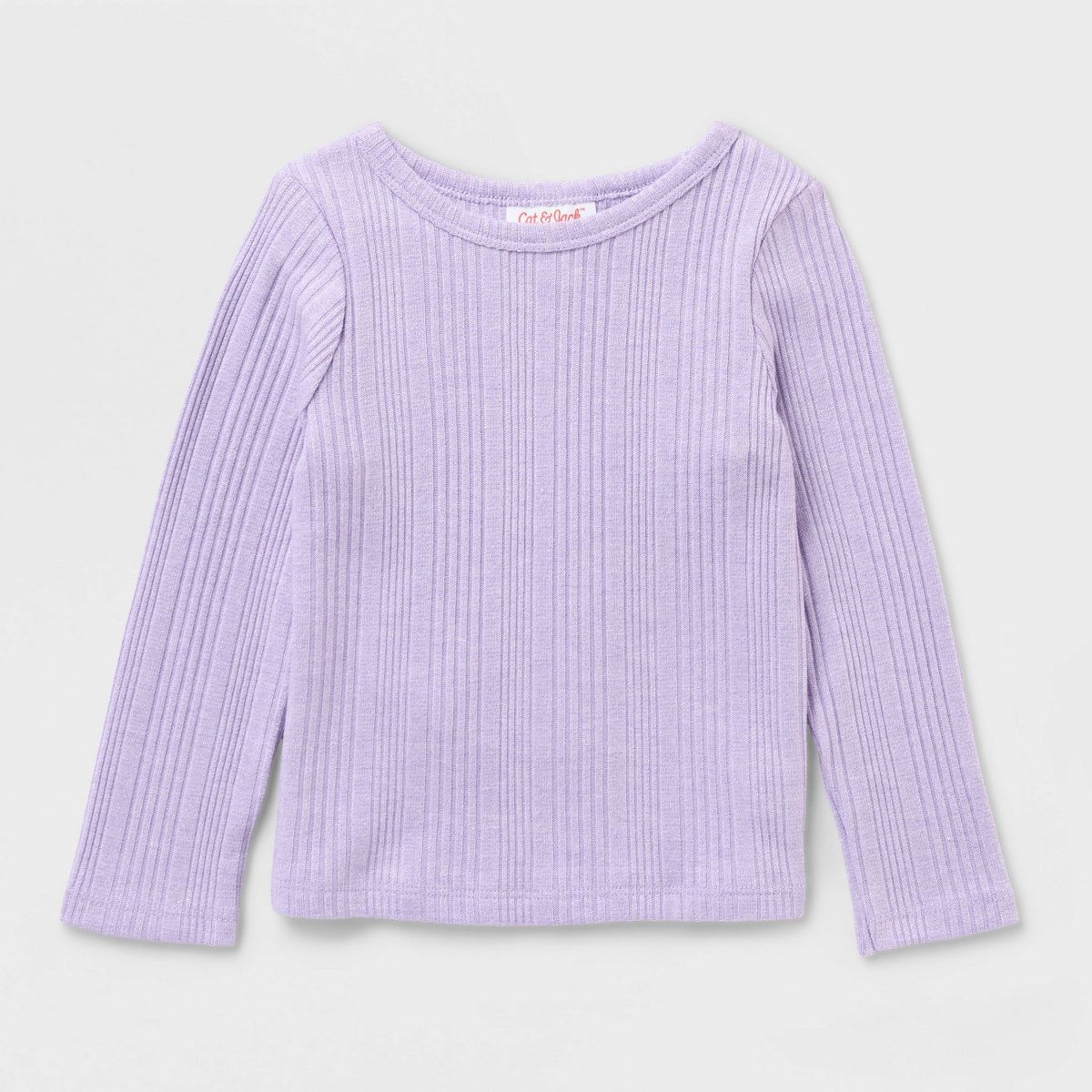 Baby & Toddler Girls' Solid Ribbed Long Sleeve T-Shirt - Cat & Jack™ - thumbnail 2