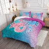 Acoinel 3 Pcs Smiling Axolotl Lightwight Ultra Soft Comforter Set with 2 Pillowcases, Pink - 2 of 4