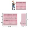 Toy Bookshelf and Bookcase - Multi Shelf with Cubby Organizer Cabinet for Books and Toys for Children Bedroom Playroom - 2 of 4