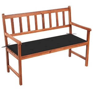 vidaXL Outdoor Patio Bench, Wooden Garden Bench with Cushion, Park Outdoor Bench for Patio Porch Poolside Balcony, Retro Style, Solid Wood Acacia - 1 of 4
